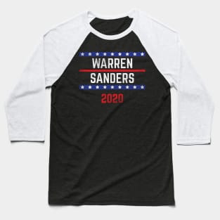 Elizabeth Warren and Bernie Sanders on the one ticket? Presidential race 2020 Distressed text Baseball T-Shirt